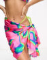 South Beach sarong and beach scarf in neon marble print