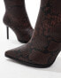 RAID Wide Fit Elvio heeled ankle boots in snake