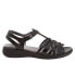 Фото #1 товара Softwalk Taft S1711-001 Womens Black Leather Strap Sandals Shoes 6