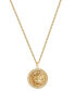 ფოტო #3 პროდუქტის Men's Cubic Zirconia Lion Head Framed Disc 30" Pendant Necklace