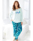 Plus Size Cozy Pajama Set Evening blue plaid, 26-28 - фото #2