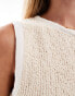 Фото #3 товара Mango knitted sleeveless cropped top in white