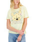 Juniors' Floral Pooh Crewneck Graphic Tee