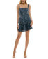 ფოტო #4 პროდუქტის Juniors' Sequin Embellished Tiered Sleeveless A-Line Dress