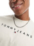 Tommy Jeans regular linear logo t-shirt in beige