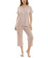 Women's 2-Pc. Printed Capri Pajamas Set