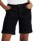 Фото #3 товара Juniors' Cuffed Hem Bermuda Denim Shorts