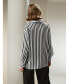 ფოტო #2 პროდუქტის Women's The Amalfi Stripe Silk Shirt for Women