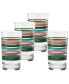 Фото #1 товара Tropical Stripes 7-Ounce Juice Glass, Set of 4