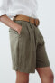 DARTED BERMUDA SHORTS WITH BELT