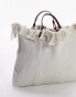 Topshop Jordan fringe canvas bag in cream