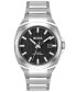 Men's Walker Quartz Basic Calendar Silver-Tone Stainless Steel Watch 41mm