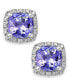 Фото #1 товара Серьги Macy's Tanzanite and Diamond Square Stud