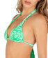 Juniors' Tropical-Print Triangle Bikini Top