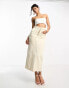 Фото #2 товара Kyo The Brand denim maxi skirt co-ord in washed sand