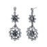 ფოტო #1 პროდუქტის Silver-Tone Crystal Flower Double Drop Earrings