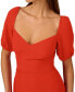 Women's Puffed-Sleeve Ruffled-Hem Dress