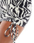 Murci exclusive ruched beach skirt co-ord in zebra print