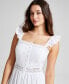 ფოტო #4 პროდუქტის Women's Crochet Trim Cotton Maxi Dress, Created for Macy's