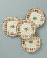 Фото #2 товара Holiday Plaid Porcelain Accent Plates, Set Of 4