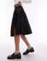 Topshop Tailored Pleat Knee Length kilt in black