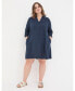 ფოტო #1 პროდუქტის Plus Size Mina Linen Blend Tunic Dress