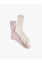 2'li Soket Çorap Seti Çok Renkli Dokulu