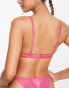 Фото #4 товара Monki satin lace trim bralette in bright pink