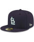 Фото #2 товара Men's Navy St. Louis Cardinals Logo White 59FIFTY Fitted Hat