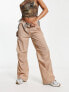 Noisy May parachute pants in beige
