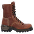 Фото #1 товара Rocky Rams Horn Logger Waterproof Composite Toe Work Mens Brown Work Safety Sho