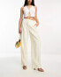 Фото #2 товара NA-KD pleat detail cargo tailored trousers in off white