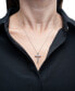 Фото #2 товара Macy's diamond Cross Pendant Necklace (1/10 ct. t.w.) in Sterling Silver