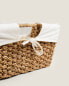 Ironing basket with fabric lining
