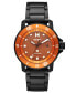 Фото #2 товара Men's Cali Diver Ionic Plated Black Stainless Steel Watch 40MM