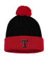 Фото #1 товара Men's Black and Red Texas Tech Red Raiders Core 2-Tone Cuffed Knit Hat with Pom