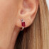 Fancy Passion Ruby FPR08 silver single earring