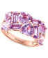 Фото #1 товара Кольцо EFFY® Amethyst & Pink Amethyst Heart Cluster R.