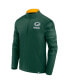 ფოტო #3 პროდუქტის Men's Green, Gold Green Bay Packers Ringer Quarter-Zip Jacket