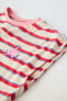 Striped embroidered t-shirt with bows