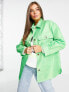 ASOS DESIGN nylon shacket in green