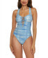 Фото #1 товара Women's Washed Away Corset Lace-Up One-Piece Swimsuit