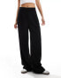 Vero Moda pleat front jersey crepe dad trousers in black