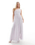 Anaya Bridesmaid tulle one shoulder maxi dress in lilac lila, 40 - фото #1