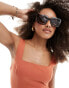 Accessorize cateye sunglasses in brown tort - фото #1