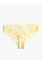 Kadın Iç Giyim Dantelli Külot Brief Dokulu 3slk30028mk Sarı Sarı