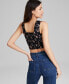 Women's Printed Woven Sleeveless Corset Top, Created for Macy's