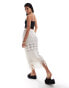 Miss Selfridge beach crochet fringe detail maxi skirt in cream Бежевый, S - EU 36-38 - фото #3