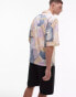 Фото #4 товара Topman short sleeve relaxed abstract print shirt in multi