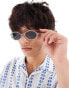 Фото #4 товара ASOS DESIGN 90's oval sunglasses with chain link detail in silver